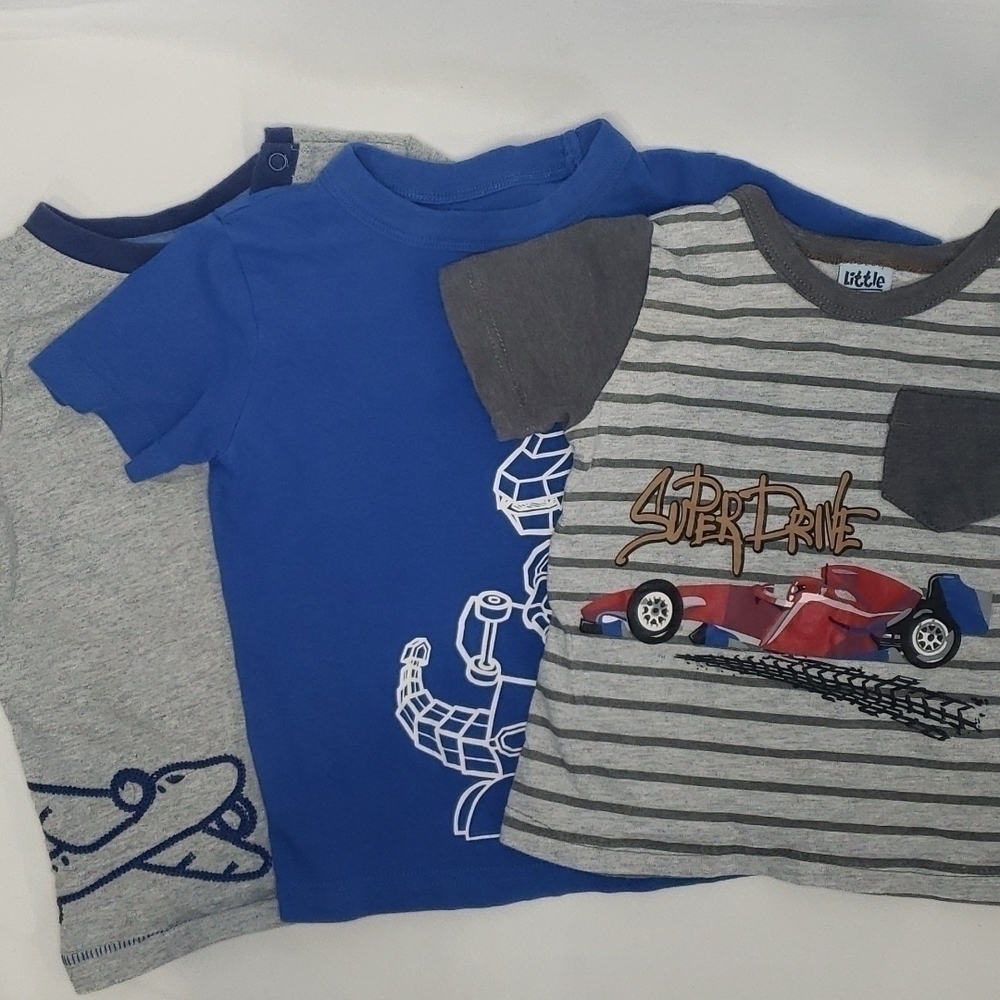 5/$30 BUNDLE of Graphic T shirts Embroidered Plane Stripes Dino Car